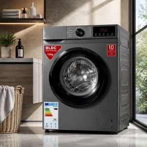 <span class=keywords><strong>Lave</strong></span>-<span class=keywords><strong>linge</strong></span> électrique frontal en acier inoxydable 12 kg avec moteur BLDC à inversion, 1200 tr/min, écran LED, autonome pour la maison - Product Image 3