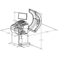 Équilibreuse de pneus entièrement automatique de haute précision avec laser, machine d'équilibrage de roues 110V/220V/240V, capacité 70 kg