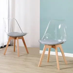 Modern Crystal Pc Dining Klarer transparenter Stuhl Italienisches modernes Design PC-Stühle Tulpe Esszimmers tühle Zum Verkauf