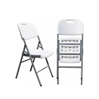 Chaise pliante de pique-nique en plastique d'extérieur bon marché blanche