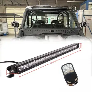 Greenshuo düz Led 4x4 Offroad tek spot ışık barı beyaz Amber kırmızı Strobe Atv kamyon Led ışık Bar