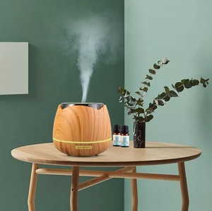 Difusor de altavoz BT Humidificador de niebla fría con sonido de música en casa de grano de madera de 400ml - Product Image 5