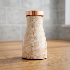 Botella de Agua de Cobre con Vaso, Botella de Diseño Impresa para el Hogar, Oficina y Viajes, Botella Reutilizable Elegante para Uso Diario - Product Image 3