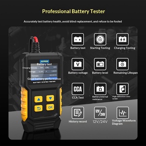 Autobatterie-<span class=keywords><strong>Tester</strong></span> 12V/24V Spannung Kapazität Lebensdauer Widerstandsmessung für 12V und 24V Fahrzeuge Schwarz/Gelb - Product Image 3