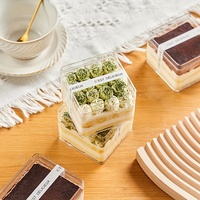 Tasses à dessert en acrylique de qualité alimentaire Boîtes en plastique transparent Tiramisu Mille-Feuille Contenants de crème glacée Boîte à biscuits de cuisson