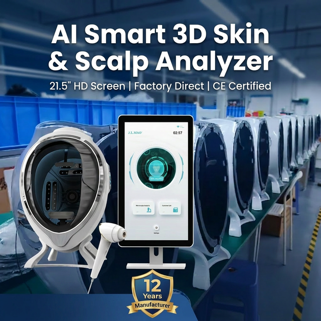 2 in 1 AI Smart 3D Skin and Scalp Analyzer 21.5 Inch HD Screen 10 Spectra Facial Scanner CE Certified