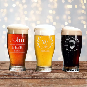 Verre à bière classique personnalisé avec logo, verre transparent 280 ml 350 ml, verre à shot, différentes tailles pour les boissons, bouteilles en verre pour la bière - Product Image 1