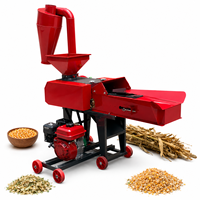 Broyeur de paille à moteur diesel haute puissance à angle acuté 7000W 5.5kW Capacité 500kg Machine agricole automatique