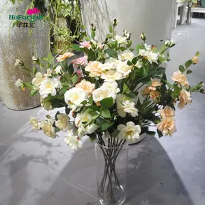 Flores de seda con forma de rosa para jardín, flores, arreglo floral