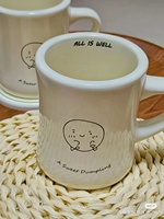 Mug en céramique personnalisé 12oz, blanc crème, tasse à café style rétro américain, vaisselle minimaliste en grès, vente en gros
