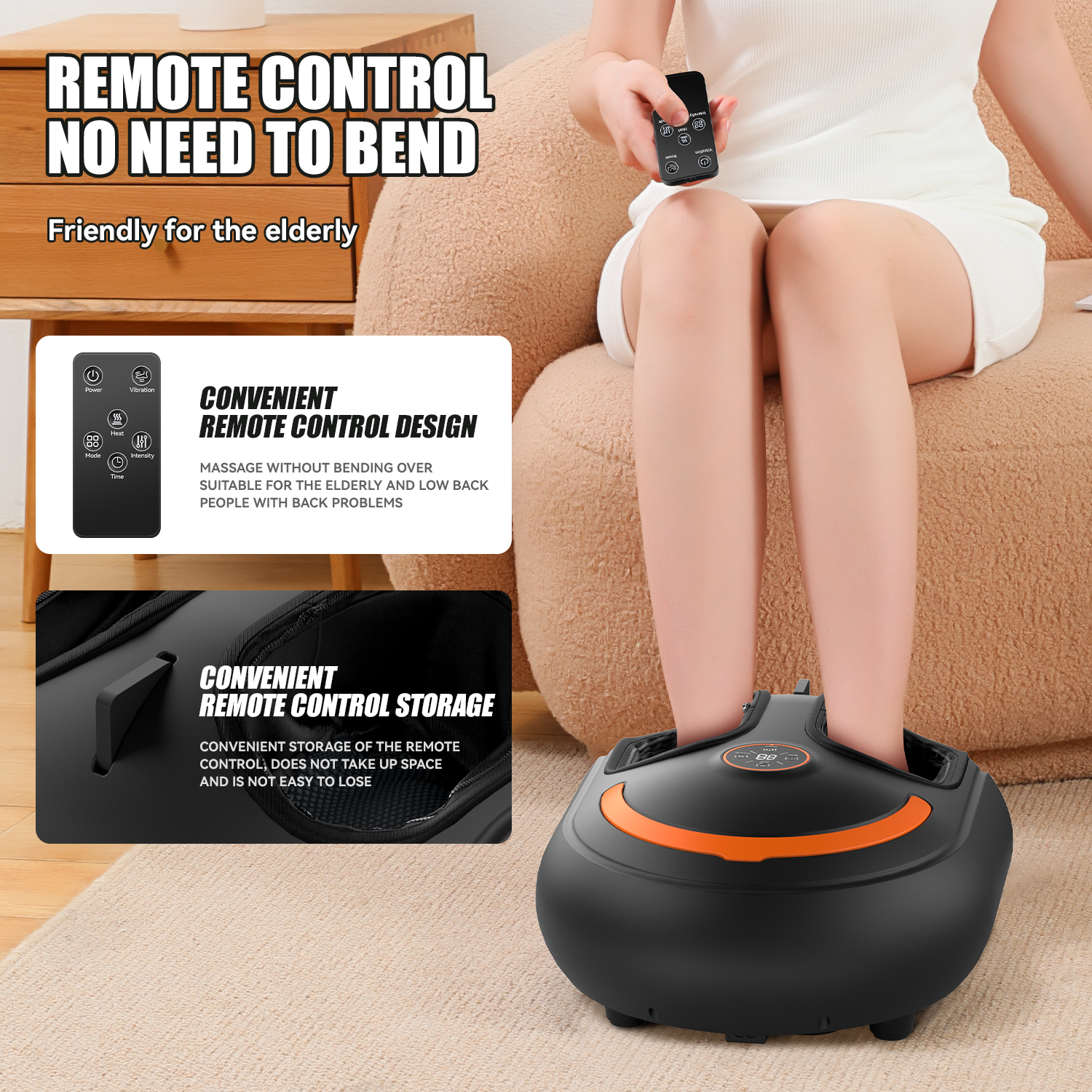 Heating Shiatsu Electric Foot Massager Kneading Massage with Vibrating Air Pressure Airbag Massage Machine