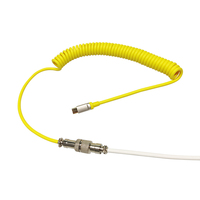 Kabel Konektor Tipe-C Micro/USB 2.0 Berlapis Ganda Nylon/TPE Khusus untuk Keyboard Mekanik GX16 Bersertifikasi CE Pengisian Daya 2.4A