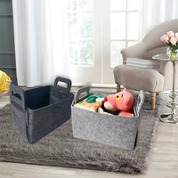 Boîte de rangement pliable et détachable en feutre de haute qualité avec poignée intégrée, panier de rangement portable sur mesure