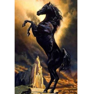LS 5D DIY diamante bordado kit impresso cavalo mosaico completo redondo quadrado diamante pintura para adultos - Product Image 2
