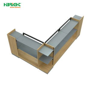 Cost-Effective Rustic Wood Store Rack sModern Durable Supermarket Shelves <b>Floor</b> Standing Display Racks - Product Image 1