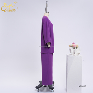 Conjunto de 2 Piezas Habib 2026 para Mujer, Vestido Musulmán Informal Holgado, Top Estampado y Pantalones Anchos, Otoño, Venta al Por Mayor - Product Image 5