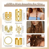Lot de 60 Breloques et Pendentifs en Alliage Doré pour Cheveux, Idéal pour Dreadlocks et Accessoires de Coiffure – Vente en Gros