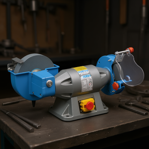 Amoladora de Banco Combinada Fervi de 150 mm con Doble Disco y Protector de Seguridad para Afilar Metal - Product Image 3