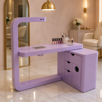 Station de manucure professionnelle en bois avec collecteur de poussière, mobilier de salon écologique avec tiroirs