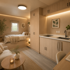 Cabane de luxe en forme de pomme, maison préfabriquée miniature, module modulaire pour glamping, hôtel de tourisme écologique - Product Image 3