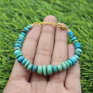 Bracelet perlé de style classique de qualité AAA+ réglable en turquoise d'Arizona pour la création de bijoux et les cadeaux féminins - Product Image 5