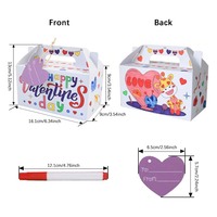16 STKS Kraftpapier Valentijnsdag Geschenkzakjes 9 Stuks Aquarelpennen Gerecycleerde materialen Handlengte Handvat voor Klasfeest