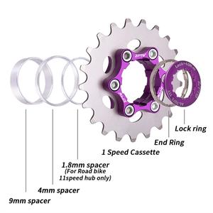 13-23T Single Speed Bicycle Freewheel Cassette 1-Speed avec FixedCog Gear - Product Image 3