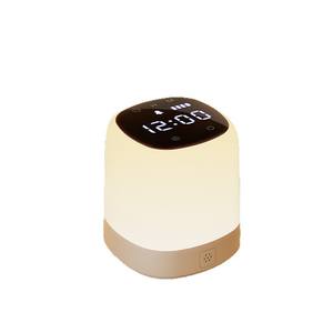 Three-color Temperature USB Chargeable 2400mA Bedside <b>Lamp</b> & <b>LED</b> Remote-controlled Night Light with Clock <b>Battery</b> Level Display - Product Image 1