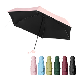 YS-5001 Ultra-Light Manual Mini 5-Fold Pocket Folding Umbrella Sun Rain Protection Factory Wholesale Promotional Gift Capsule