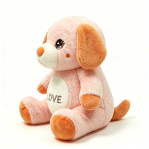 Peluche de cachorro rosa, peluche de perro con orejas caídas, peluche de perro adorable, regalo de San Valentín para cachorros, decoración pastel para habitación infantil - Product Image 3