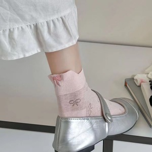 Women's <b>Breathable</b> Boat <b>Socks</b> With Bow Design Pink White Cream Yellow Low Top Summer Casual <b>Socks</b> For Youth - Product Image 2