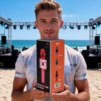 Boîte en papier recyclable personnalisée avec pelliculage mat pour microphone sans fil, haut-parleur, cadeau et emballage de vente au détail
