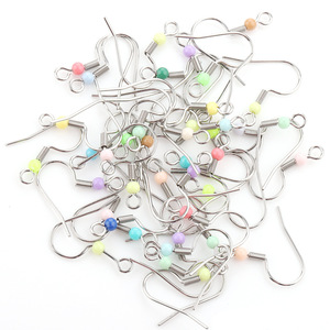 Ganchos para pendientes de acero inoxidable con cuentas y clips de resorte, colores variados, para la fabricación de pendientes, accesorios de joyería H1329 - Product Image 5