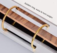 Présentoir de table vertical en bois massif A4 pour menus, listes de prix, café, thé et lait, avec détails en laiton