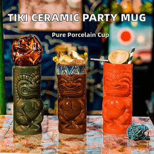 Seaygift - Tazas de <span class=keywords><strong>Cerveza</strong></span> de Cerámica <span class=keywords><strong>con</strong></span> Diseño Tiki Hawaiano, Creativas, Irregulares, Ecológicas, Modernas, de Lujo, Personalizadas, para Fiestas - Product Image 2