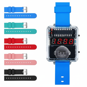 ชุดนาฬิกาอิเล็กทรอนิกส์ LED DIY พร้อมหลอดดิจิตอล สายซิลิโคน สำหรับทุกเพศ ดีไซน์สปอร์ต ตัวเรือนพลาสติก พร้อมหัวเข็มขัด - Product Image 1