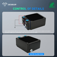 Socooler CRT24H5-65R respectueux de l'environnement 5 trous sans plomb barre de cuivre ordinateur refroidisseur de refroidissement par eau pour les ventilateurs de refroidissement