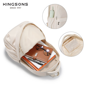 Kingsons Student Backpack 15 Inches Solid Color Lightweight Everyday Use Girls School Bag - Product Image 3