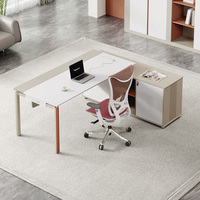 Meja Kantor Eksekutif Konvertibel Ergonomis PVC/MDF Mewah Modern - Untuk Penggunaan Komersial