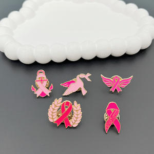 Broche de Listón Rosa, Insignia Internacional de Prevención del VIH/SIDA y Cáncer de Mama, Logotipo Promocional, Broche de Goteo de Aceite para Promoción del Cuidado del Cáncer de Mama - Product Image 1