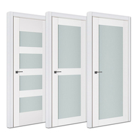 Maison hôtel bureau intérieur chambre contreplaqué portes en bois intérieur chambre français blanc laqué portes en bois massif avec inserts en verre