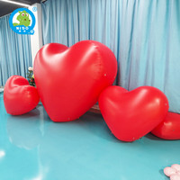 Ballon de coeur en PVC personnalisé lumière LED pour décorations de mariage et publicité de fête d'événement pour la Saint-Valentin