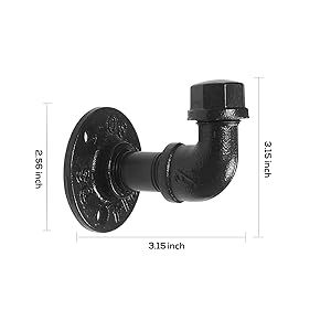 Appendiabiti <span class=keywords><strong>da</strong></span> Parete Industriale in Ferro Battuto, Ganci Decorativi Resistenti <span class=keywords><strong>Fai</strong></span>-<span class=keywords><strong>da</strong></span>-<span class=keywords><strong>te</strong></span>, Porta Asciugamani Rustico per Bagno, Finitura Nera - Product Image 5