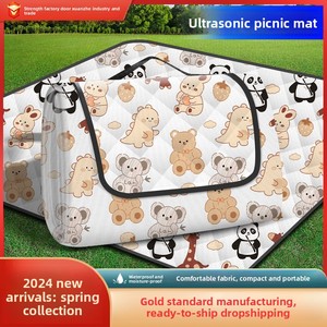 Nouveau Tapis <span class=keywords><strong>de</strong></span> Pique-Nique Ultrasonique Antidérapant et Imperméable 2026, Motif Dessin Animé, pour Camping, Plage et Tente Extérieure - Product Image 2