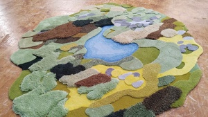 Tapis en laine de luxe faits à la main, tapis oriental avec motifs floraux abstraits, tapis coloré fait à la main pour salon et salle de jeux pour enfants - Product Image 3