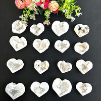 Nuevo Cristal de Cuarzo Natural de Alta Calidad, Racimo de Cristal de Cuarzo Transparente en Forma de Corazón para Decoración del Hogar