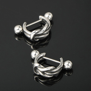 Geometric <b>Stud</b> Earrings <b>Titanium</b> Steel CF115 Men's Hip Hop Fashion Asymmetry Design - Product Image 4