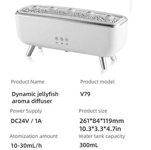 Intelligent <b>Ultrasonic</b> Essential Oil Humidifier Aromatherapy <b>Diffuser</b> 300ml Plastic Jellyfish Smoke Ring Design Remote Hotel - Product Image 4