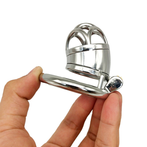 FRRK Sliver BDSM Sex Toys Metal Cages Lock Male Chastity with 3 Sized Penis Ring Cock <span class=keywords><strong>Cage</strong></span> Male Chastity Devices for Boys - Product Image 4