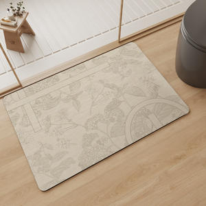 Nouveau tapis de salle de bain absorbant à séchage rapide, antidérapant, imprimé, en mousse, rectangulaire, lavable en machine, pour salon, chambre et salle de bain - Product Image 5